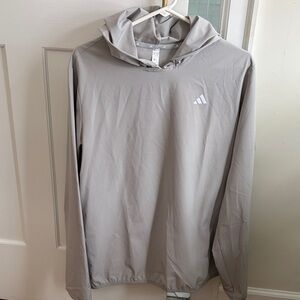 Adidas Men's Light Gray Hooded Jacket